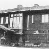 1908 photograph shows original width of house.  Entry appears larger, since it is in scale with original width.  Additions expanded the house 9 feet on the left and 6 feet on the right. Photo EDA, UC Berkeley